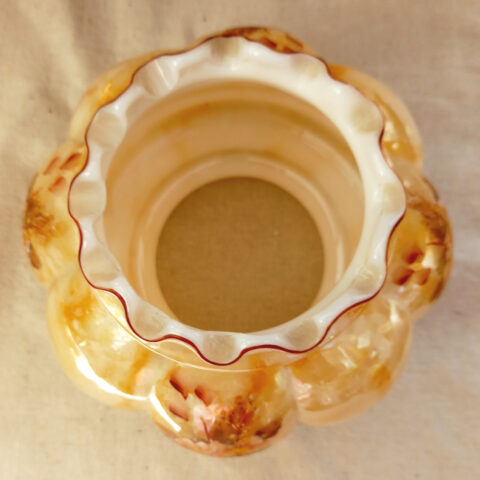 Vintage ceiling lamp shade made of glass with a decorative floral design
