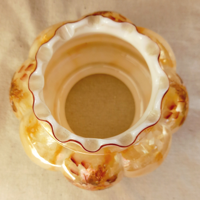 Vintage ceiling lamp shade made of glass with a decorative floral design