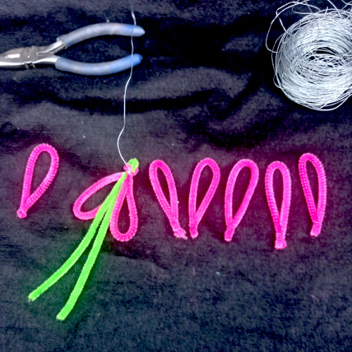 Colourful handmade flowers made from pipe cleaners