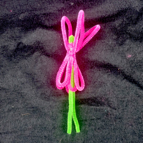 Colourful handmade flowers made from pipe cleaners
