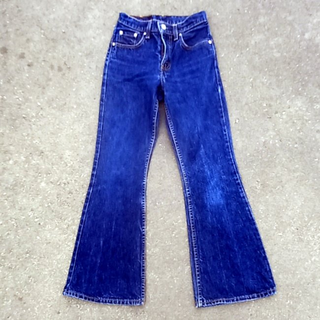 Shop vintage Levi’s 450 flared leg jeans, W25 L30, made in Australia. Classic vintage denim with a distinctive flared silhouette and red Levi’s tab.
