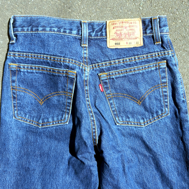 Vintage Levi’s 602 bootcut jeans W30 L32 made in Australia with red lowercase e tab