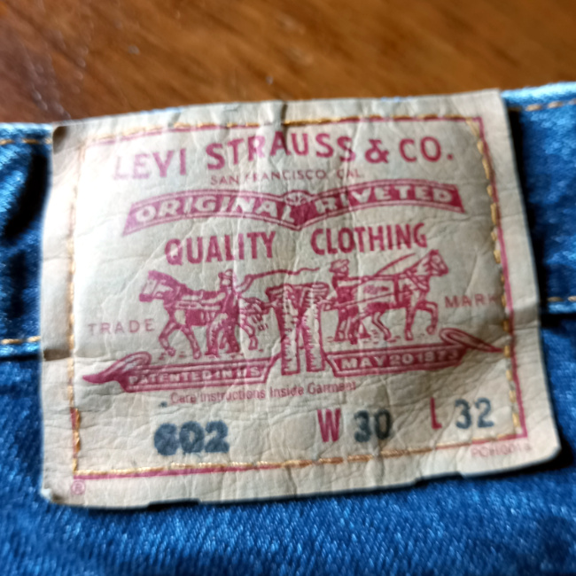 Vintage Levi’s 602 bootcut jeans W30 L32 made in Australia with red lowercase e tab